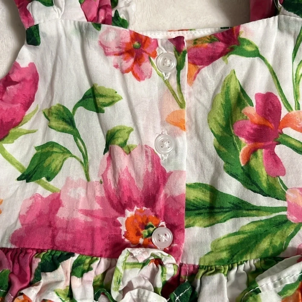 Janie and Jack Pink and Green Floral Dress - Picture 4 of 8